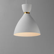 Maxim 11302WTSBR Carillon 11" Mini Pendant | White/Satin Brass