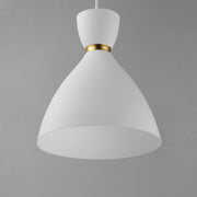 Maxim 11302WTSBR Carillon 11" Mini Pendant | White/Satin Brass
