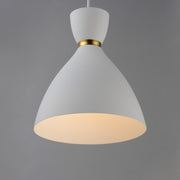 Maxim 11302WTSBR Carillon 11" Mini Pendant | White/Satin Brass