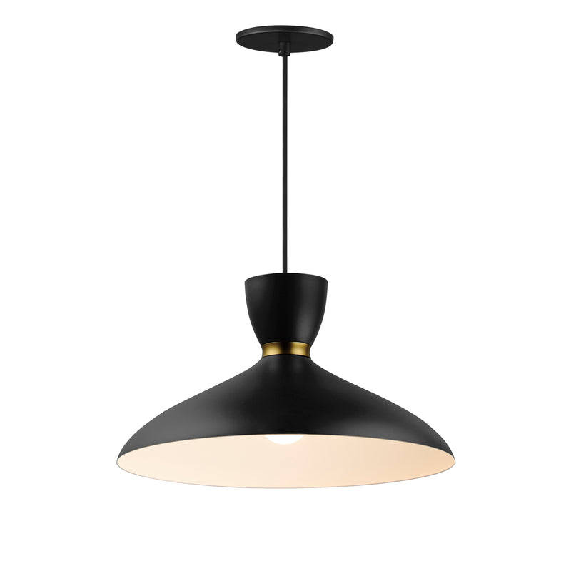 Maxim 11304BKSBR Carillon 16" Pendant | Black / Satin Brass