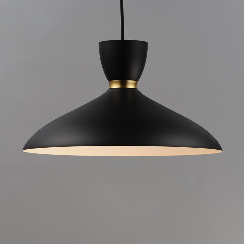 Maxim 11304BKSBR Carillon 16" Pendant | Black / Satin Brass