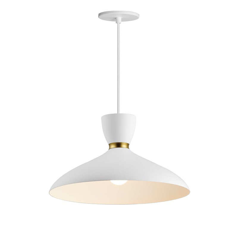 Maxim 11304WTSBR Carillon 16" Pendant | White/Satin Brass
