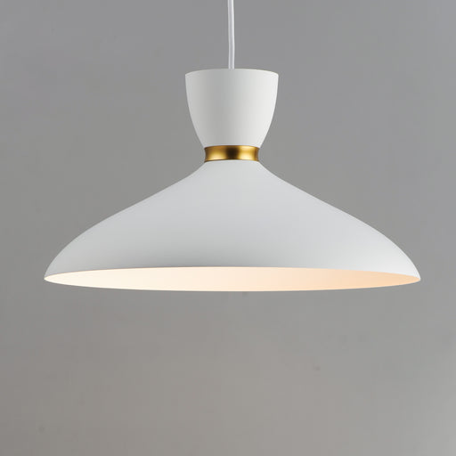 Maxim 11304WTSBR Carillon 16" Pendant | White/Satin Brass