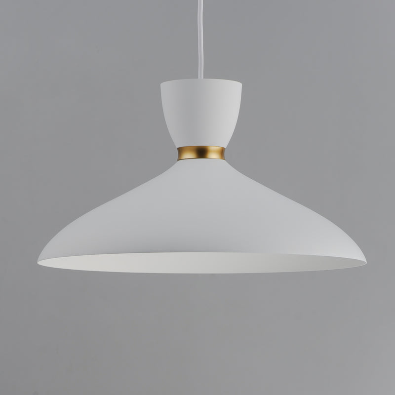 Maxim 11304WTSBR Carillon 16" Pendant | White/Satin Brass
