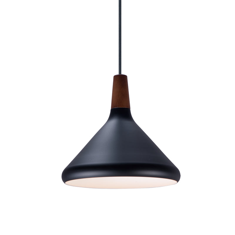 Maxim 11350WNBK Nordic 1 Light Pendant | Walnut / Black