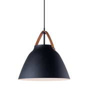 Maxim 11356TNBK Nordic 1 Light Pendant | Tan Leather / Black