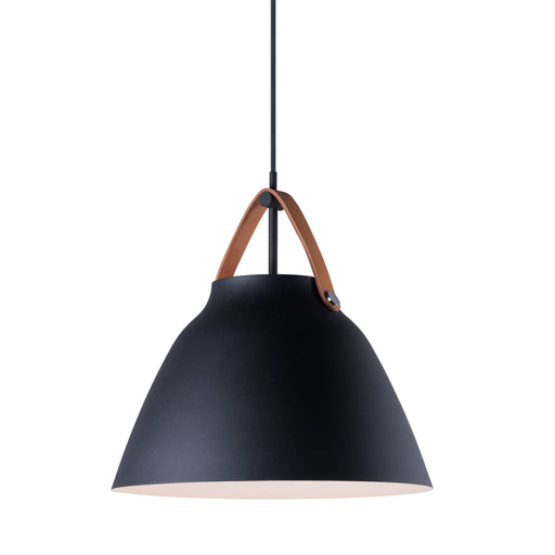 Maxim 11356TNBK Nordic 1 Light Pendant | Tan Leather / Black