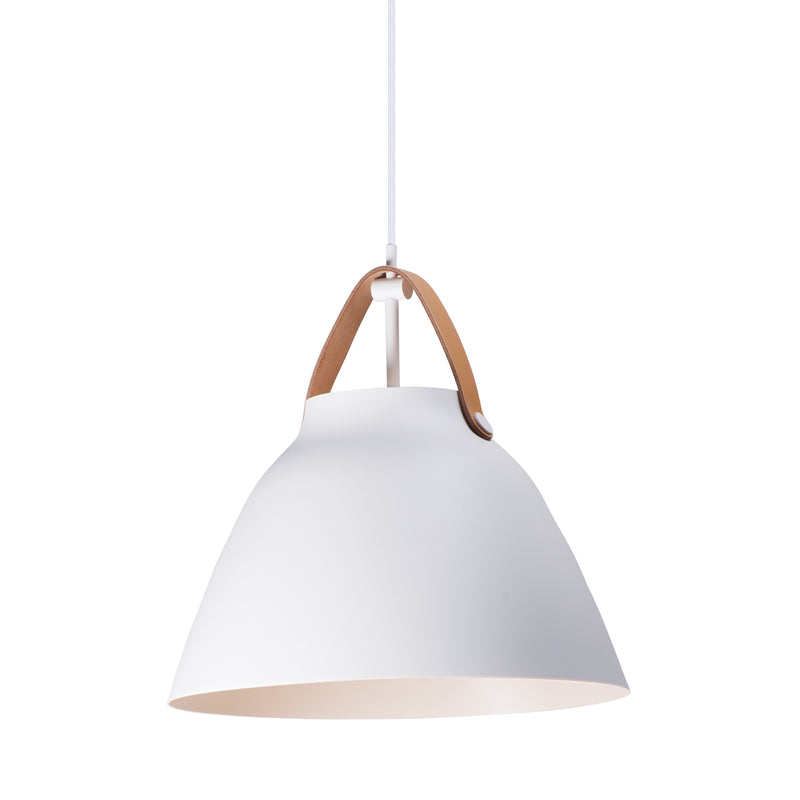 Maxim 11356TNWT Nordic 1 Light Pendant | Tan Leather / White
