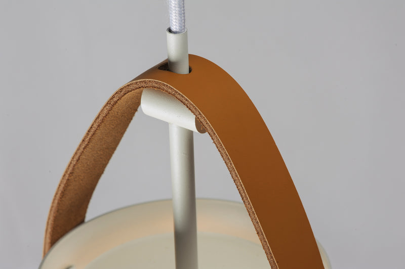 Maxim 11356TNWT Nordic 1 Light Pendant | Tan Leather / White