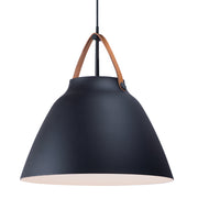 Maxim 11358TNBK Nordic 1 Light Pendant | Tan Leather / Black