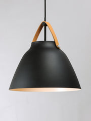 Maxim 11358TNBK Nordic 1 Light Pendant | Tan Leather / Black