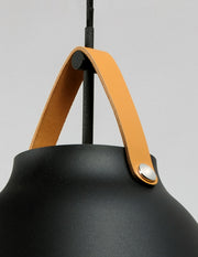 Maxim 11358TNBK Nordic 1 Light Pendant | Tan Leather / Black