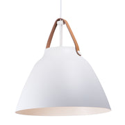 Maxim 11358TNWT Nordic 1 Light Pendant | Tan Leather / White