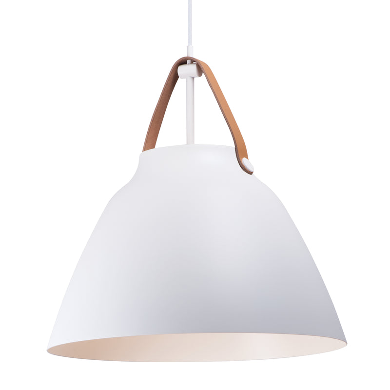 Maxim 11358TNWT Nordic 1 Light Pendant | Tan Leather / White
