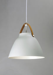 Maxim 11358TNWT Nordic 1 Light Pendant | Tan Leather / White