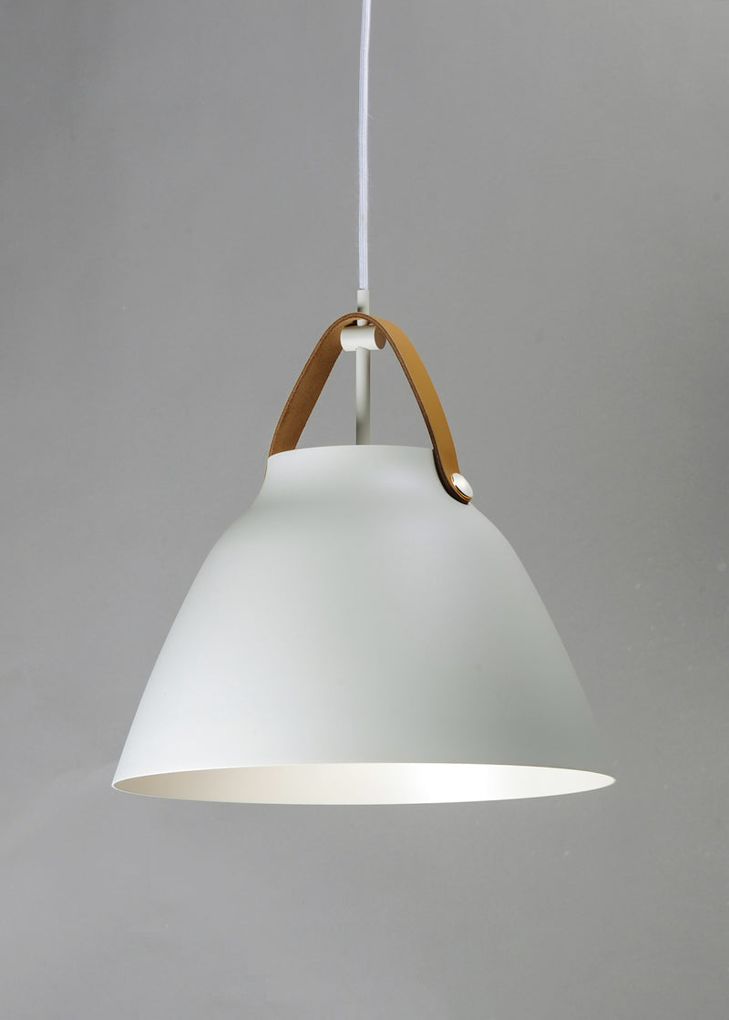 Maxim 11358TNWT Nordic 1 Light Pendant | Tan Leather / White