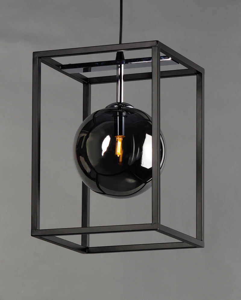 Maxim 11361MSKBKPC Fluid 1 Light LED Pendant | Black / Polished Chrome