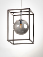 Maxim 11361MSKBKPC Fluid 1 Light LED Pendant | Black / Polished Chrome