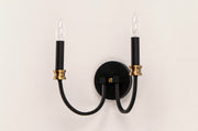 Maxim 11372BKAB Charlton 2 Light Wall Sconce | Black / Antique Brass