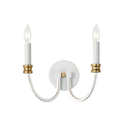 Maxim 11372WWTGL Charlton 2 Light Wall Sconce | Weathered White/Gold Leaf