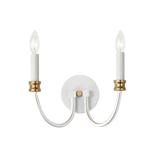 Maxim 11372WWTGL Charlton 2 Light Wall Sconce | Weathered White/Gold Leaf