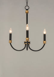 Maxim 11373BKAB Charlton 3 Light Chandelier | Black / Antique Brass
