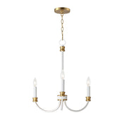 Maxim 11373WWTGL Charlton 3 Light Chandelier | Weathered White/Gold Leaf