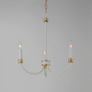 Maxim 11373WWTGL Charlton 3 Light Chandelier | Weathered White/Gold Leaf