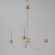 Maxim 11373WWTGL Charlton 3 Light Chandelier | Weathered White/Gold Leaf