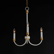 Maxim 11373WWTGL Charlton 3 Light Chandelier | Weathered White/Gold Leaf