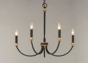 Maxim 11375BKAB Charlton 5 Light Chandelier | Black / Antique Brass