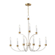 Maxim 11377WWTGL Charlton 9 Light Chandelier | Weathered White/Gold Leaf