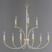Maxim 11377WWTGL Charlton 9 Light Chandelier | Weathered White/Gold Leaf