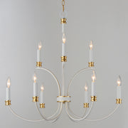 Maxim 11377WWTGL Charlton 9 Light Chandelier | Weathered White/Gold Leaf