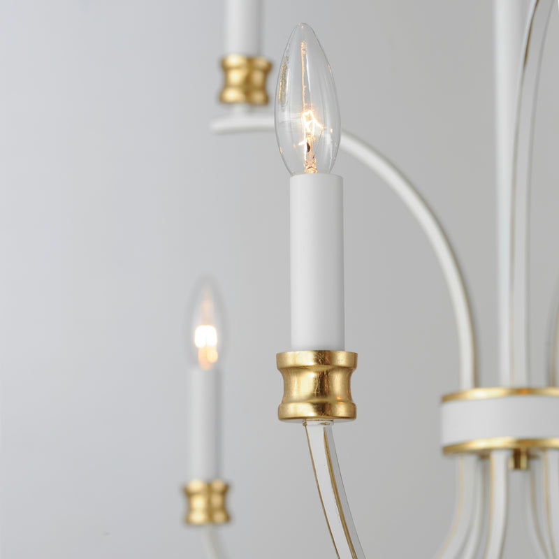 Maxim 11377WWTGL Charlton 9 Light Chandelier | Weathered White/Gold Leaf