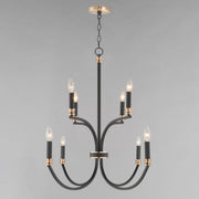 Maxim 11378BKAB Charlton 8 Light Chandelier | Black / Antique Brass