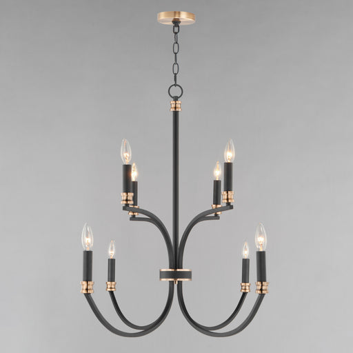 Maxim 11378BKAB Charlton 8 Light Chandelier | Black / Antique Brass