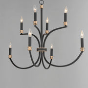 Maxim 11378BKAB Charlton 8 Light Chandelier | Black / Antique Brass