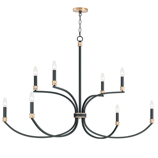 Maxim 11378BKAB Charlton 8 Light Chandelier | Black / Antique Brass