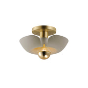 Maxim 11390SGSBR Poppy 12" Flush Mount | Silver Gold / Satin Brass