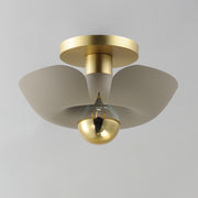 Maxim 11390SGSBR Poppy 12" Flush Mount | Silver Gold / Satin Brass