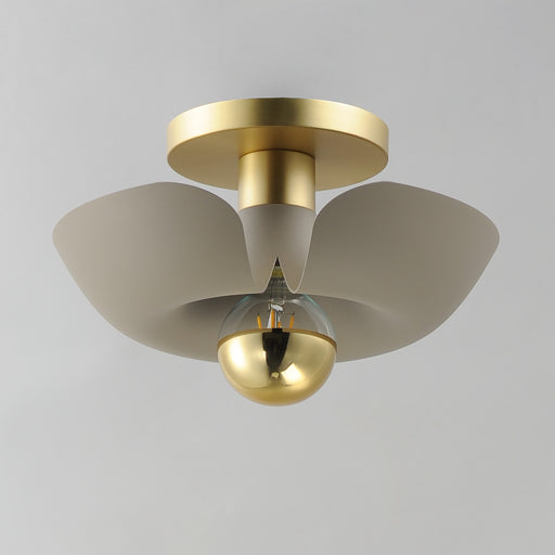 Maxim 11390SGSBR Poppy 12" Flush Mount | Silver Gold / Satin Brass