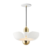 Maxim 11391WTSBR Poppy 12" Pendant | White/Satin Brass