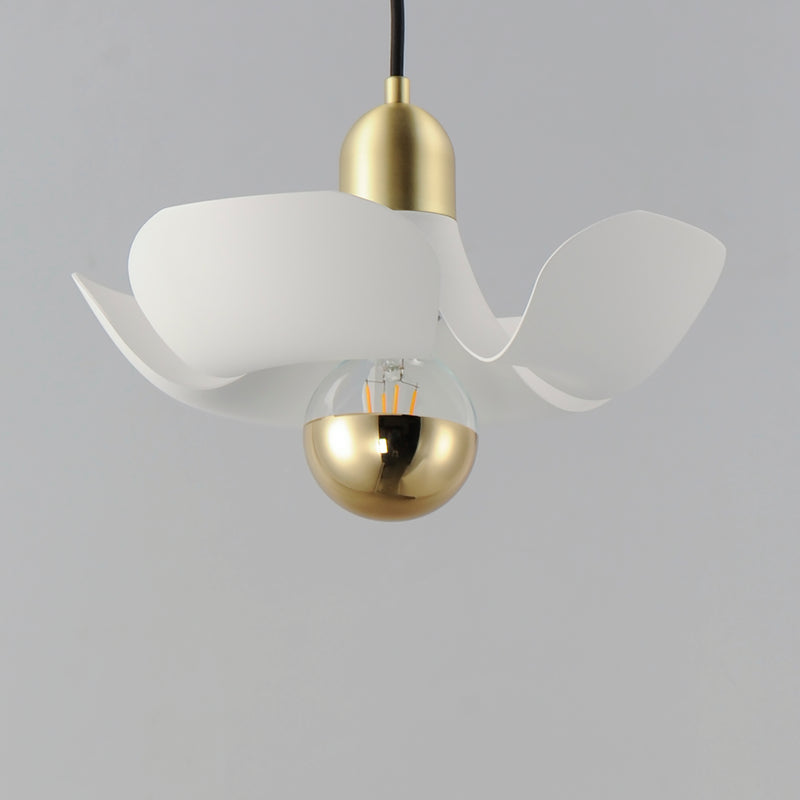 Maxim 11391WTSBR Poppy 12" Pendant | White/Satin Brass