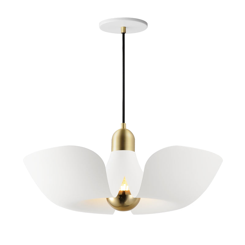 Maxim 11392WTSBR Poppy 18" Pendant | White/Satin Brass
