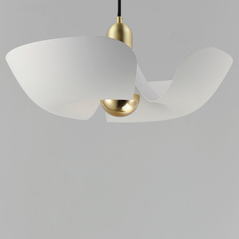 Maxim 11392WTSBR Poppy 18" Pendant | White/Satin Brass