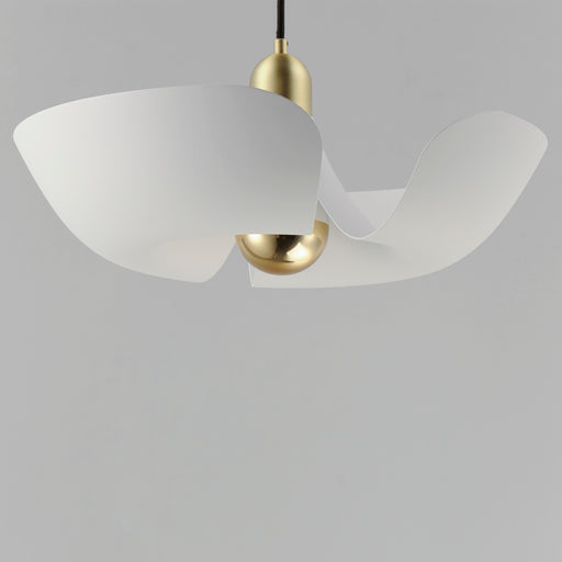 Maxim 11392WTSBR Poppy 18" Pendant | White/Satin Brass