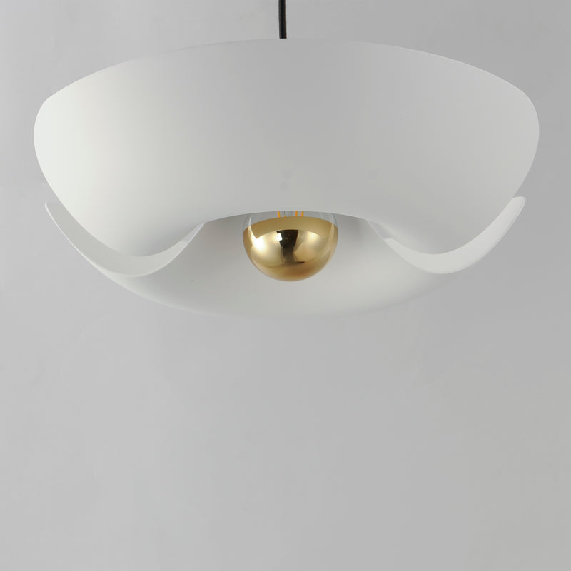 Maxim 11392WTSBR Poppy 18" Pendant | White/Satin Brass