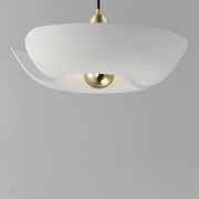 Maxim 11392WTSBR Poppy 18" Pendant | White/Satin Brass