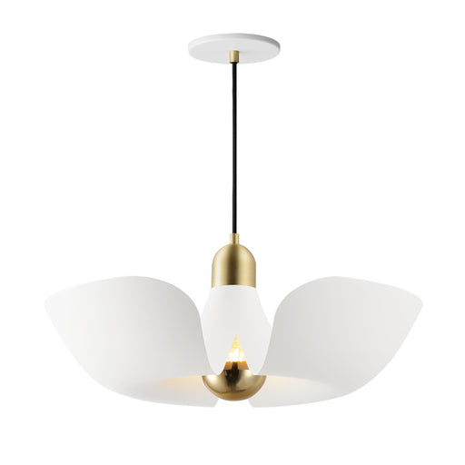 Maxim 11392WTSBR Poppy 18" Pendant | White/Satin Brass